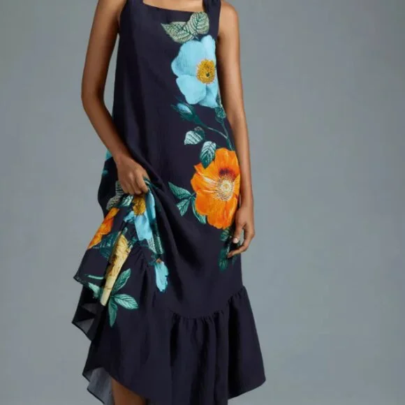 Anthropologie Maeve Square-Neck Pleated Dress - Picture 5 of 5